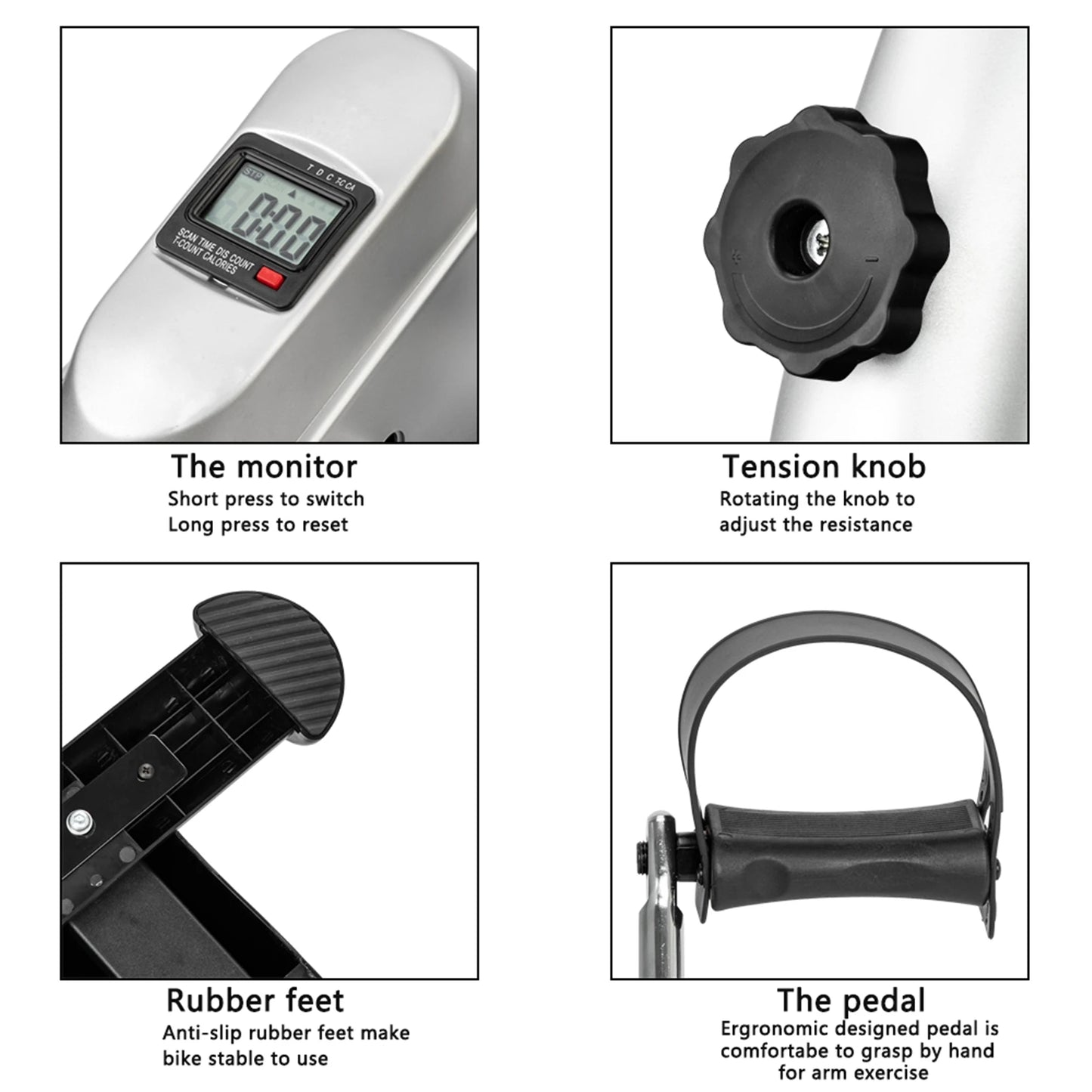 AUKYGGUS Mini Under Desk Exercise Bike Adjustable Resistance - Arthur's Wellness Emporium