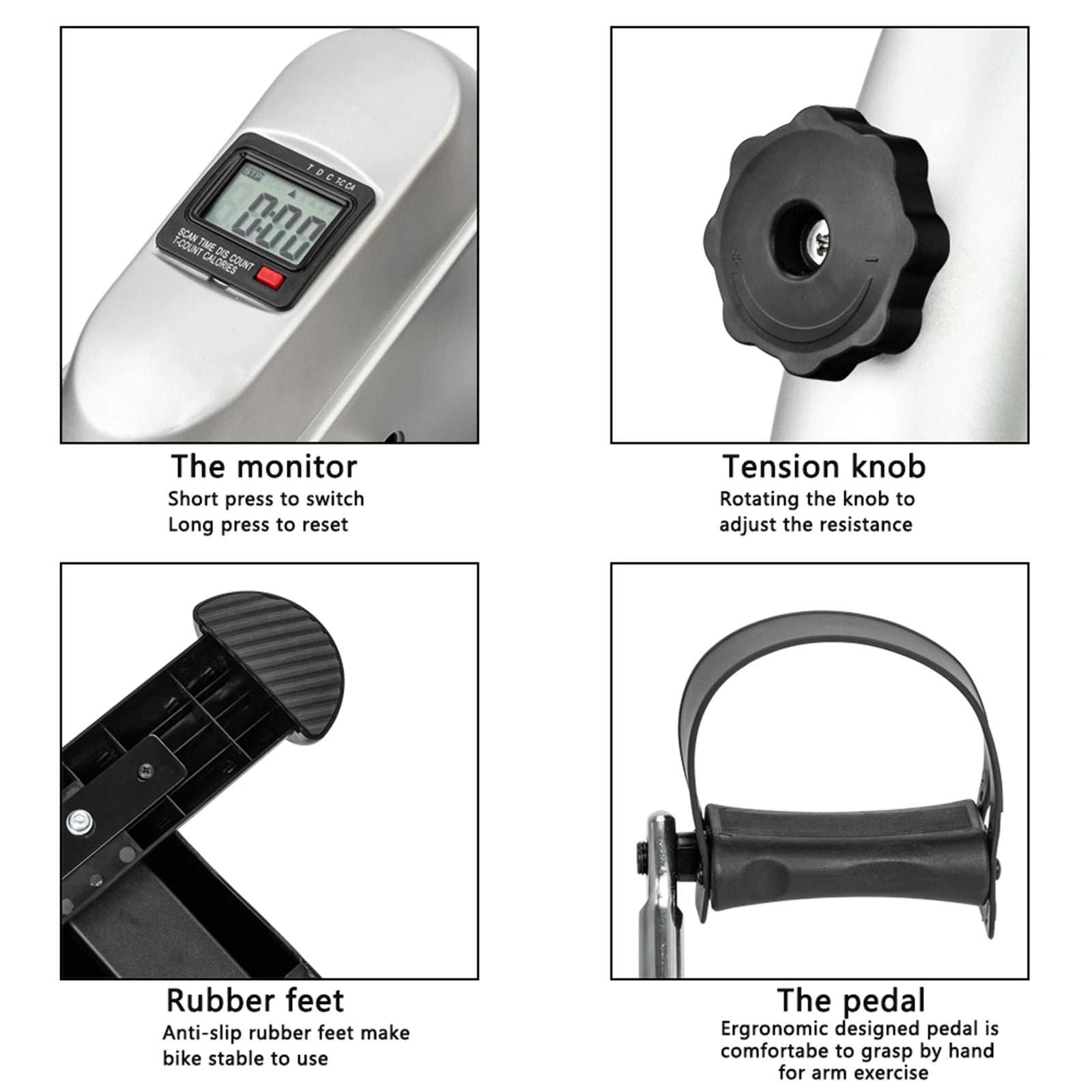 AUKYGGUS Mini Under Desk Exercise Bike Adjustable Resistance - Arthur's Wellness Emporium