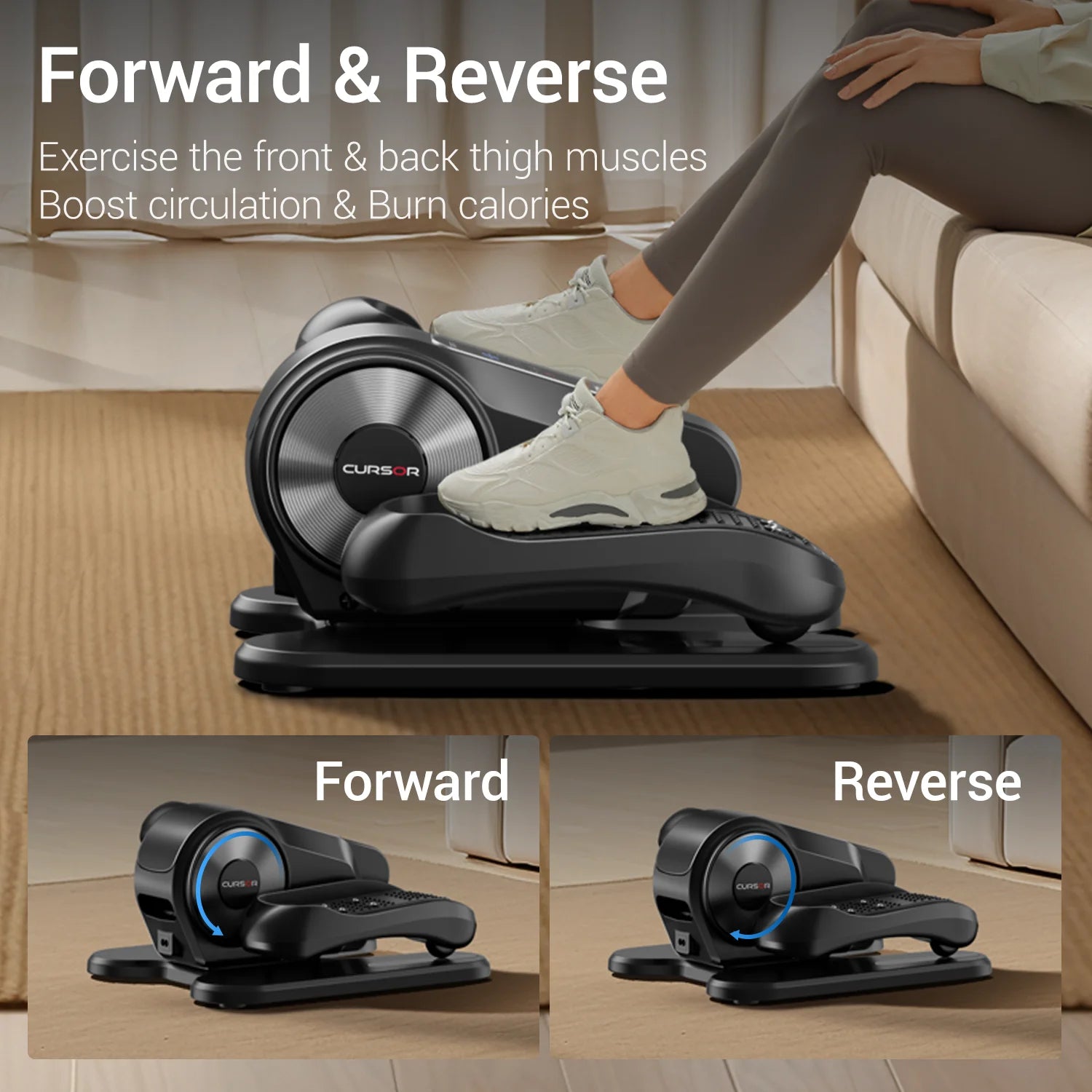 Compact Electric Under Desk Elliptical With Remote 12 Speed - Arthur's Wellness Emporium