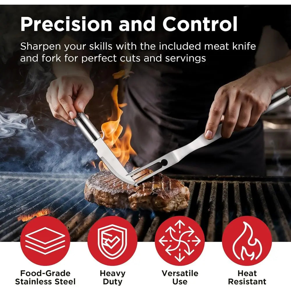 Heavy Duty Stainless Steel 40 Piece BBQ Grill Accessories Set