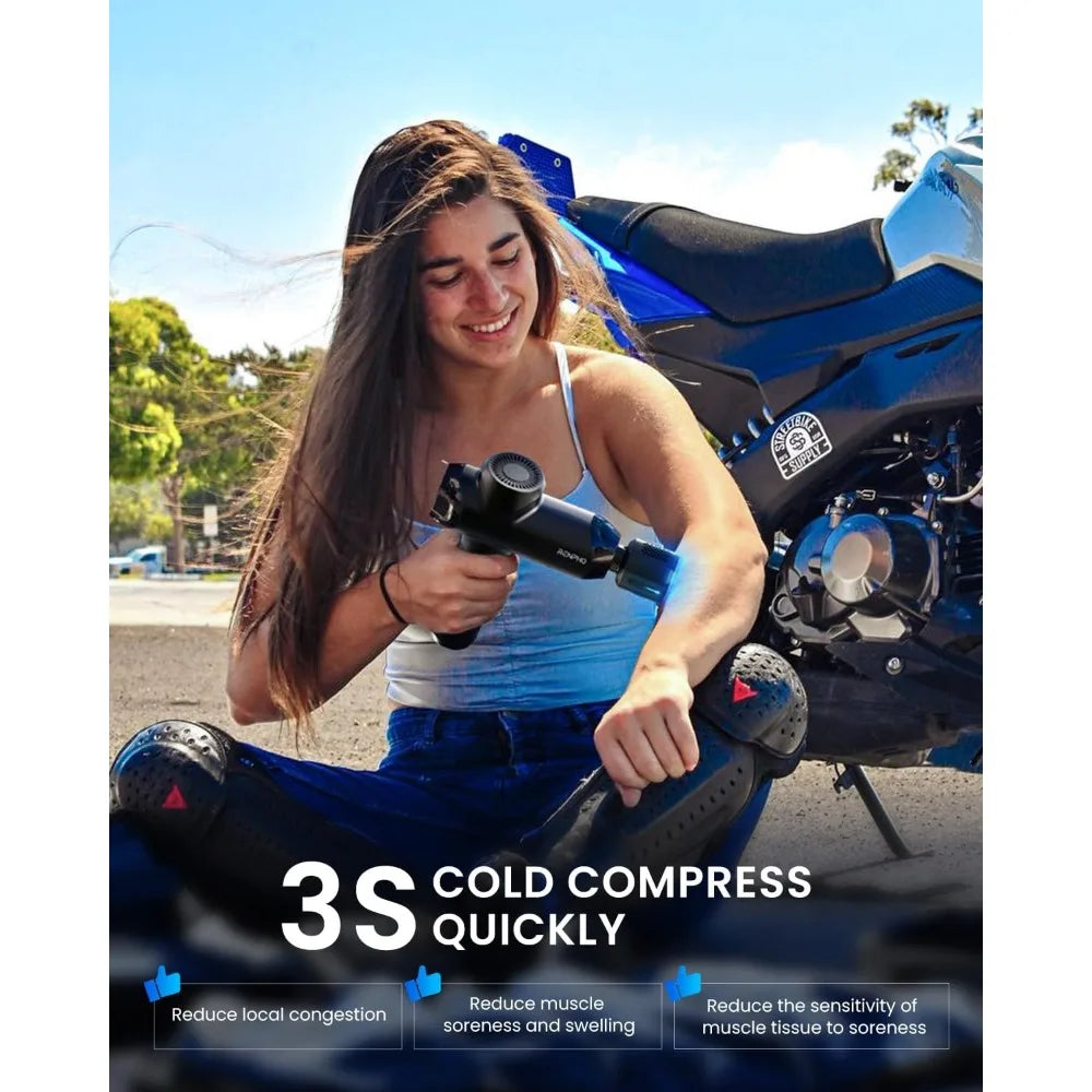 Deep Tissue Hot Cold Massage Gun Bluetooth Percussion 12mm - Arthur's Wellness Emporium