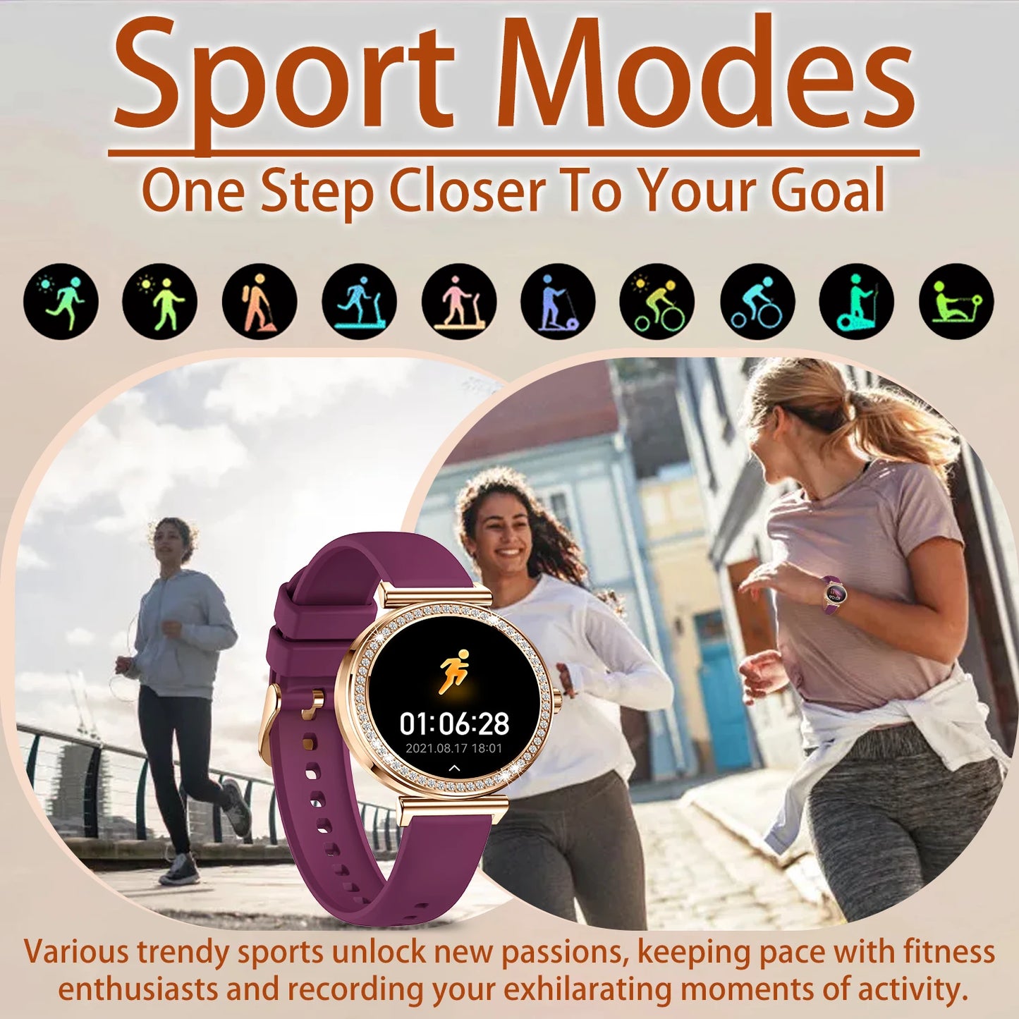 INNOFOVO Women Smartwatch 1.29 Inch Touchscreen Bluetooth