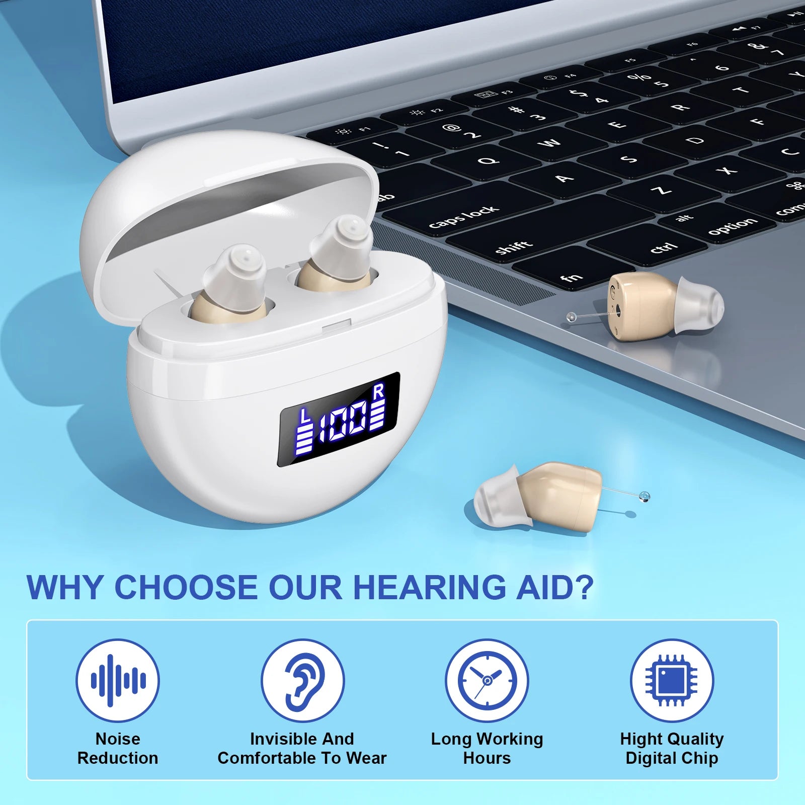 K&FCOPTEE Mini In Ear Hearing Amplifier Rechargeable Hearing Aid - Arthur's Wellness Emporium