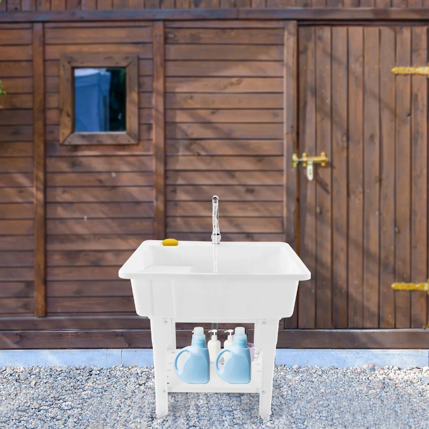 Outdoor Freestanding Plastic Utility Sink For Laundry Rooms Bathrooms - Arthur's Wellness Emporium