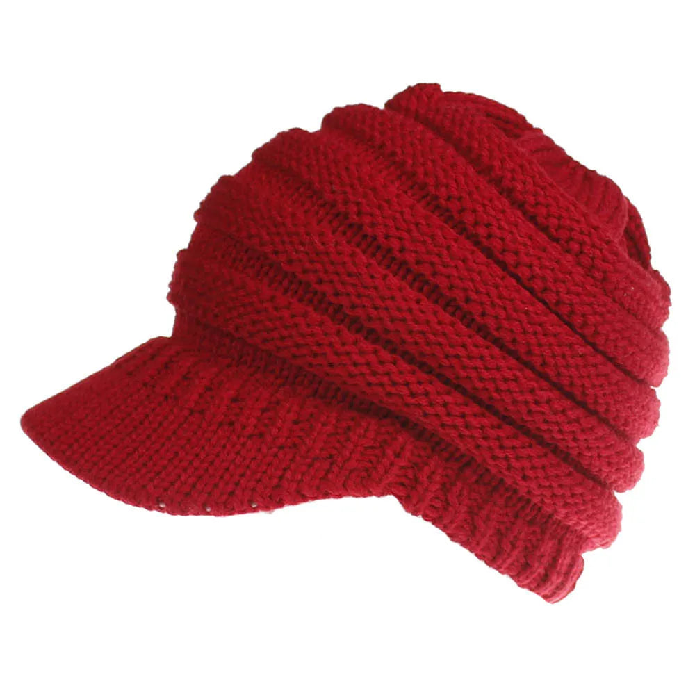Thermal Ponytail Hat For Women Hollow Brim Baseball Cap Autumn Winter