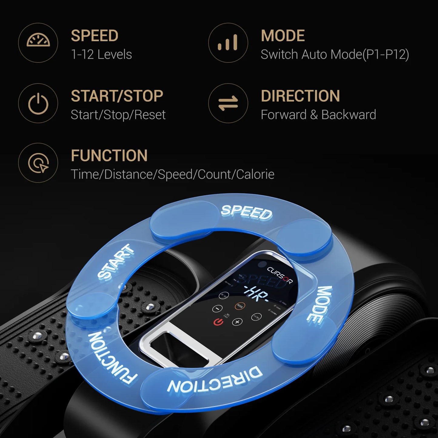 Exerciser Compact Under Desk Elliptical 12 Speed Remote