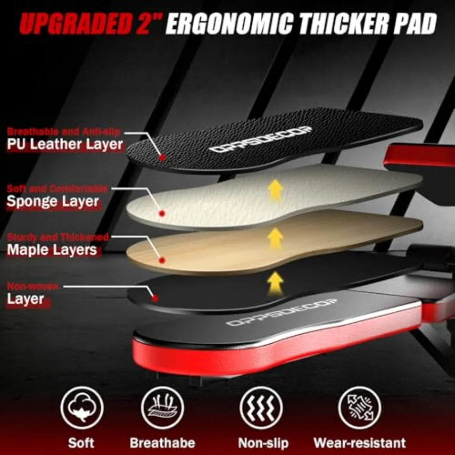 XMSJ 6 In 1 Adjustable Weight Bench With Leg Extensions
