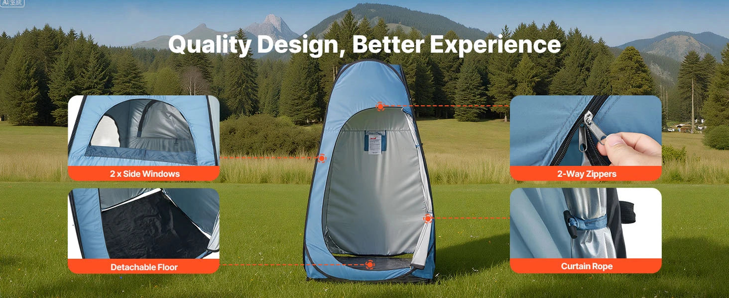 SucceBuy Pop Up Shower Tent Instant Portable Privacy Changing Room - Arthur's Wellness Emporium