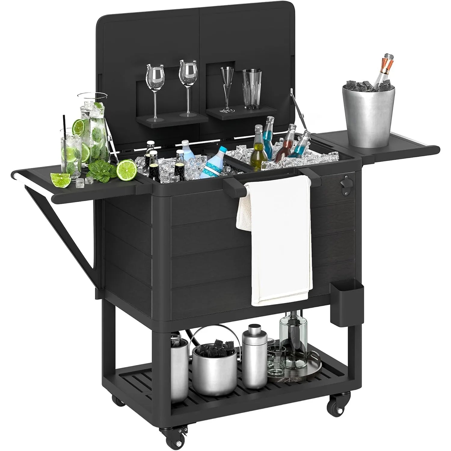 High Concerned Chemical Patio Cooler With Wheels And Shelves - Arthur's Wellness Emporium