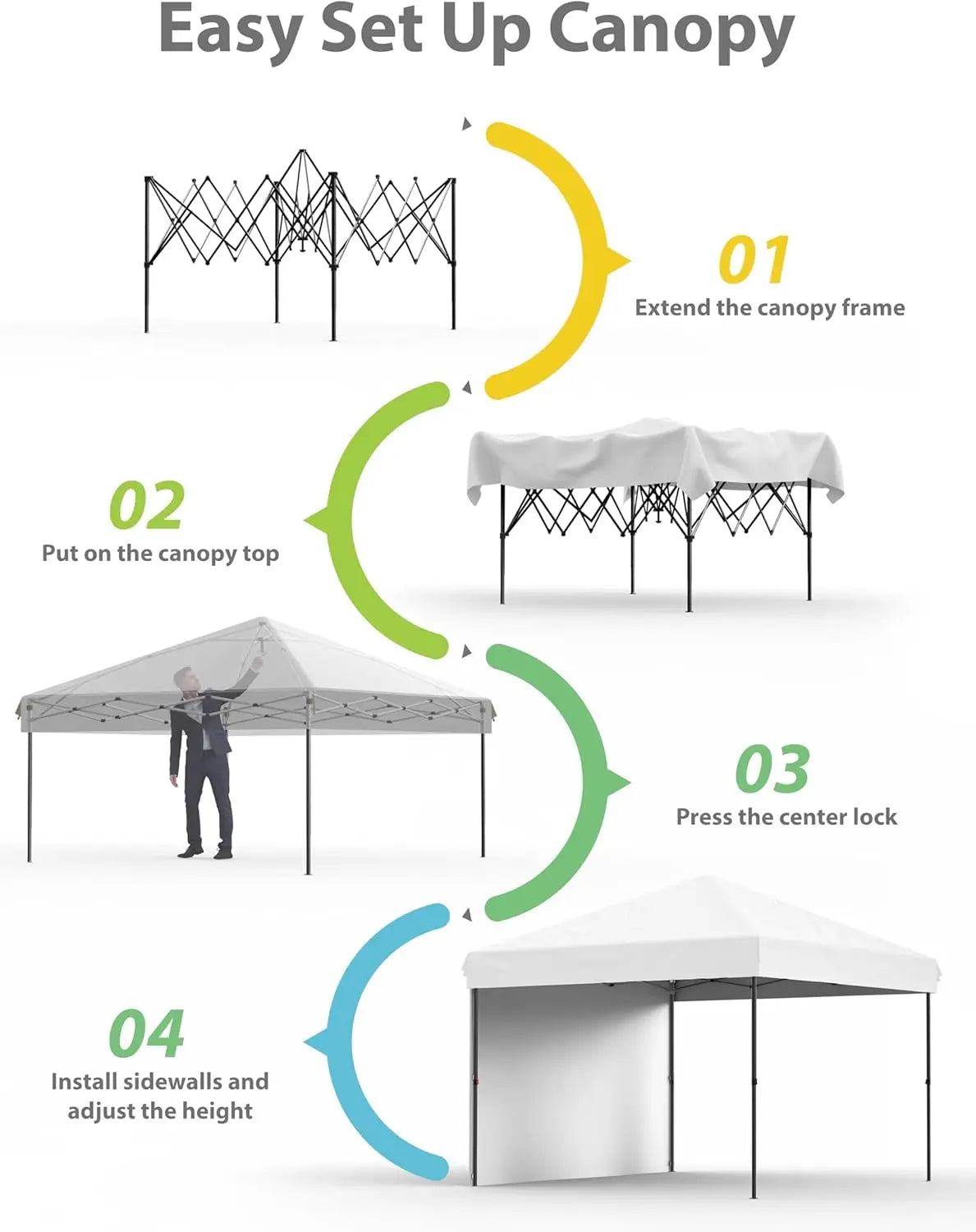 TWISTER Pop Up Canopy Tent With Removable Sidewall Shelter - Arthur's Wellness Emporium