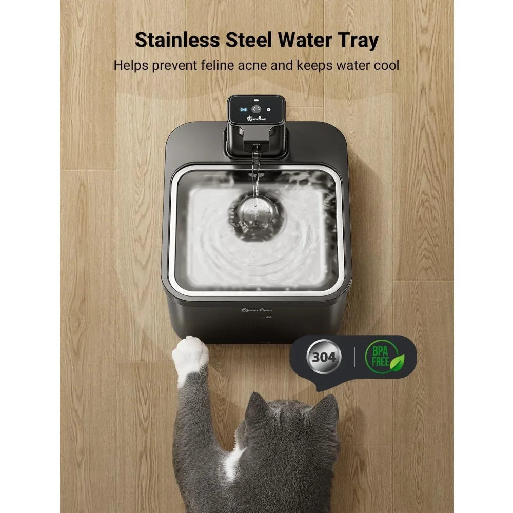 XIUWO Cat Water Fountain Cordless Wireless Pet Fountain - Arthur's Wellness Emporium