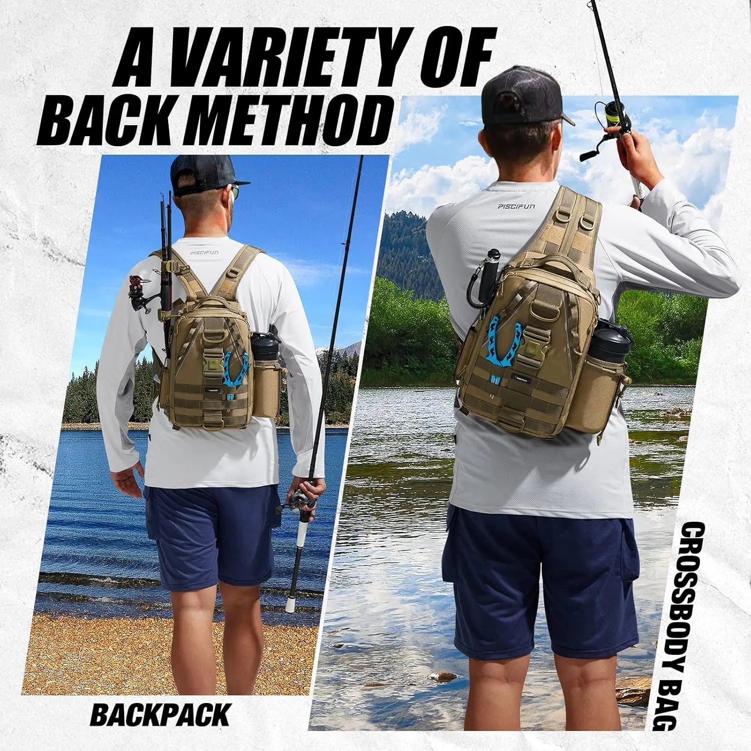 Travel X Water Resistant Fishing Tackle Backpack With Rod Holder - Arthur's Wellness Emporium