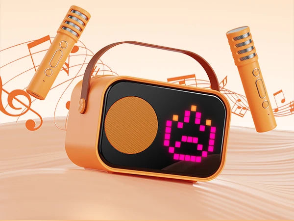 FanFun D58 Mini Bluetooth Karaoke Machine With Two Wireless Microphones