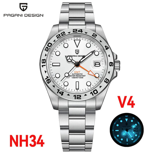 PAGANI DESIGN GMT Automatic Mechanical Watch NH34 Stainless