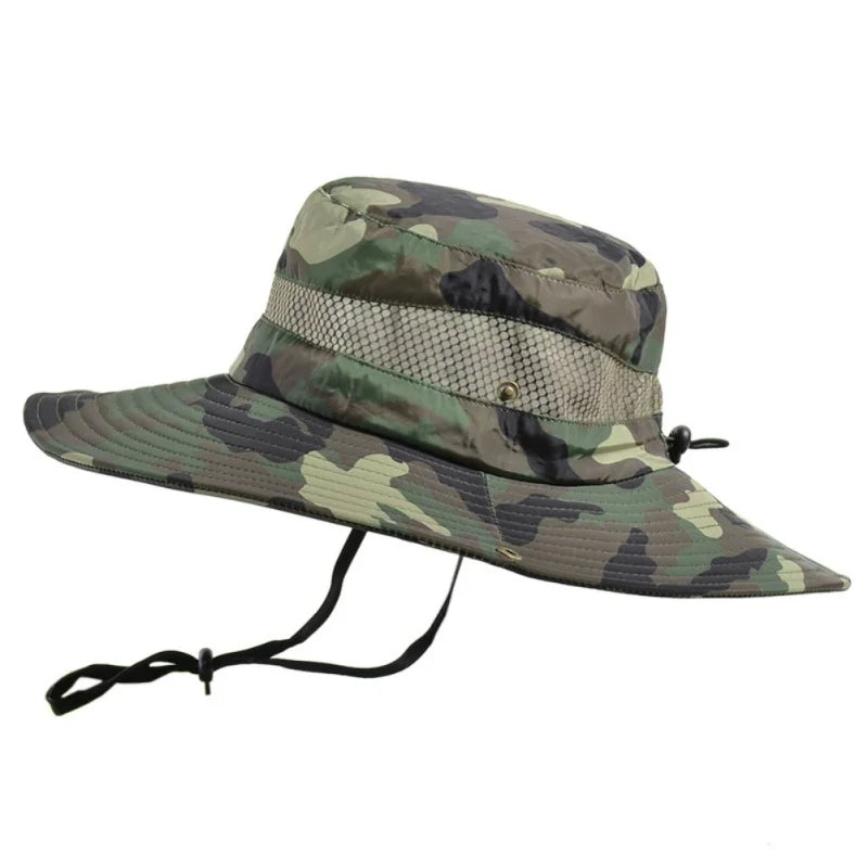 Men Foldable Bucket Hat Breathable Sun Protection Wide Brim - Arthur's Wellness Emporium
