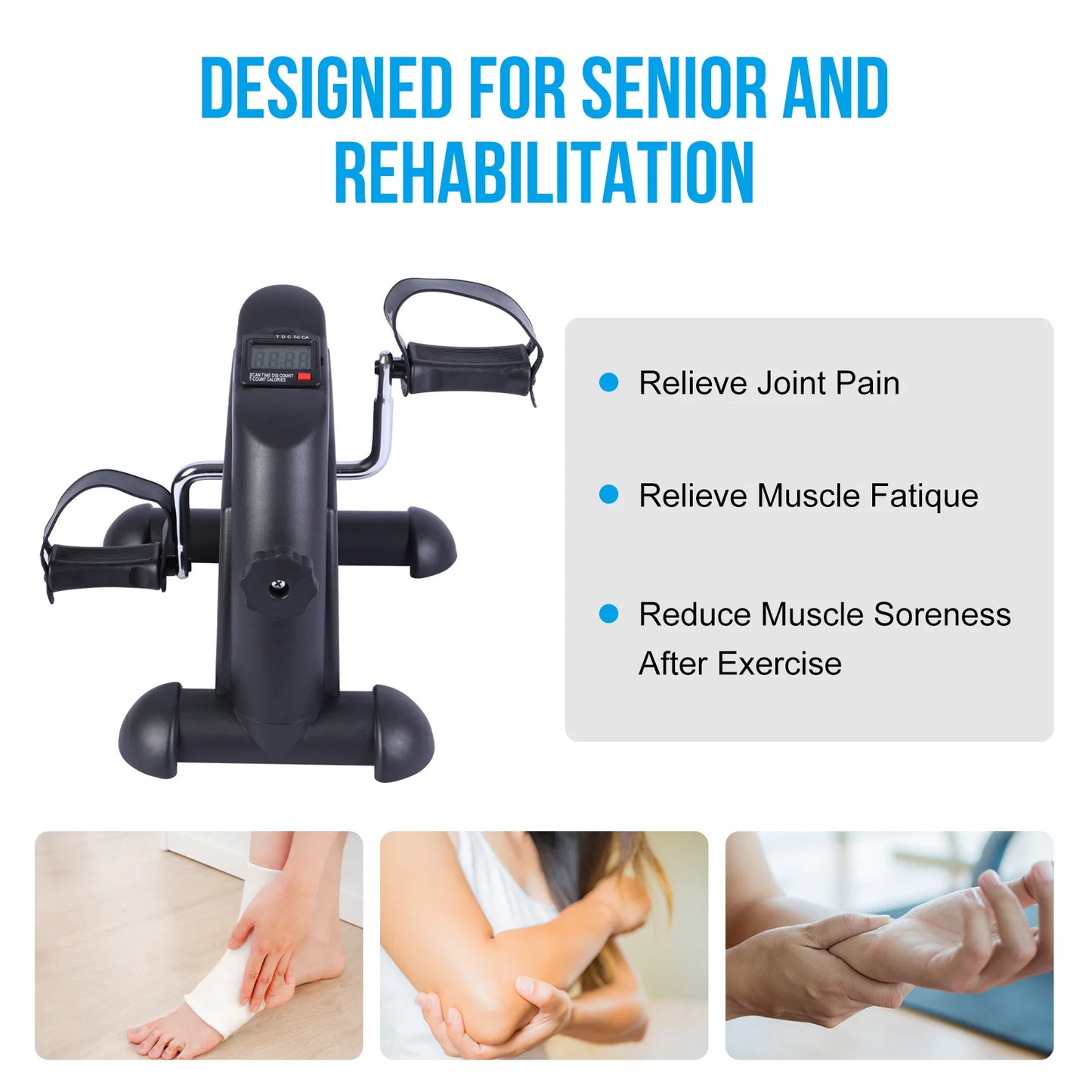 Stepper Exercise Bike With LCD Screen Portable Foot Pedal - Arthur's Wellness Emporium