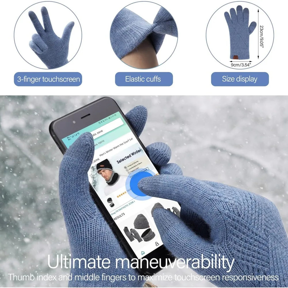 CN Zhejiang Winter Beanie Hat Scarf Set With Fleece Lining