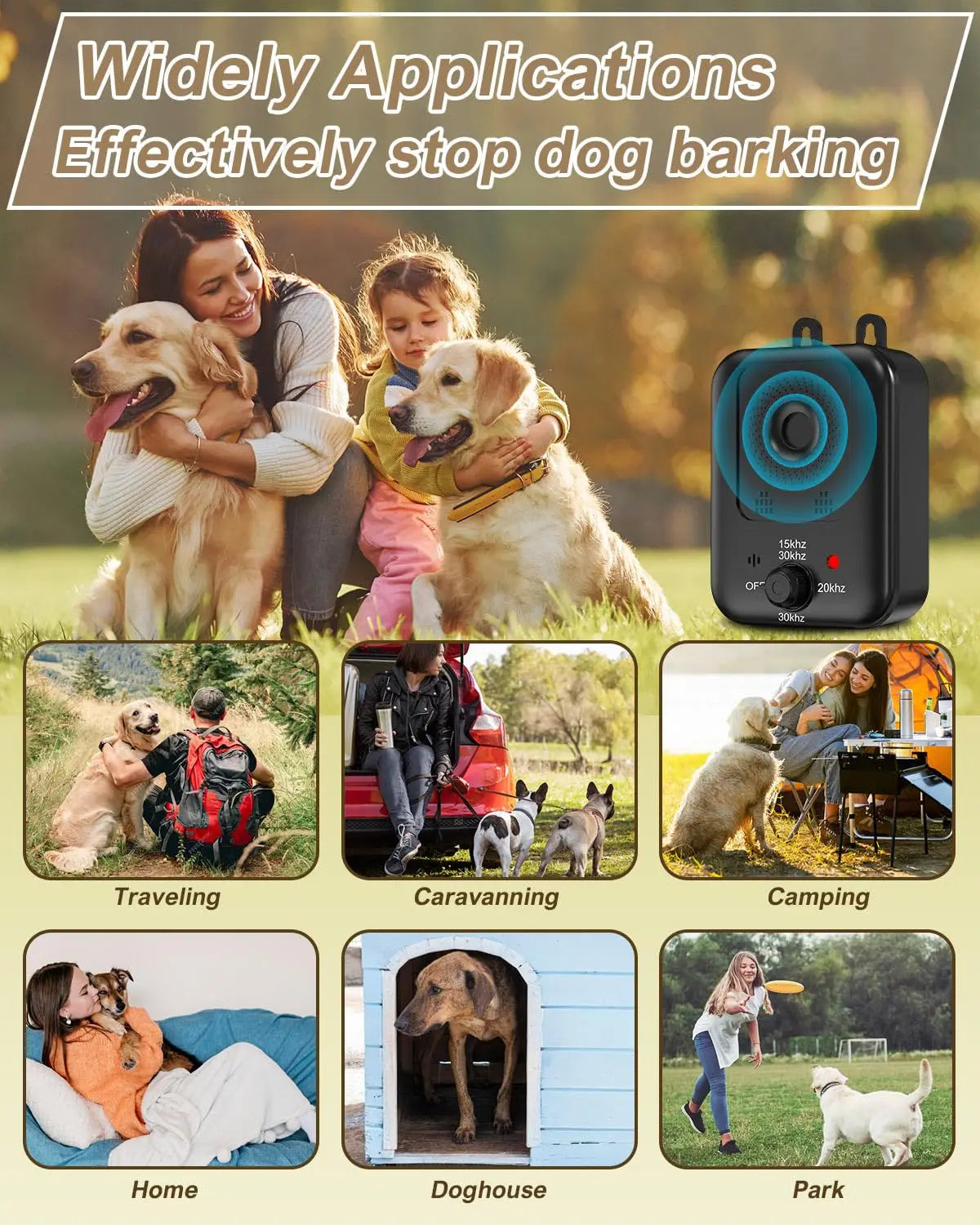 PetEdu Automatic Rechargeable Ultrasonic Bark Deterrent For Dogs Indoor Outdoor - Arthur's Wellness Emporium
