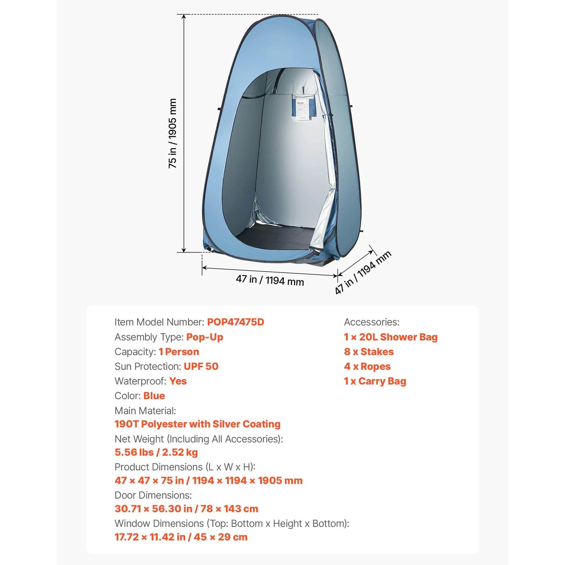 SucceBuy Pop Up Shower Tent Instant Portable Privacy Changing Room - Arthur's Wellness Emporium