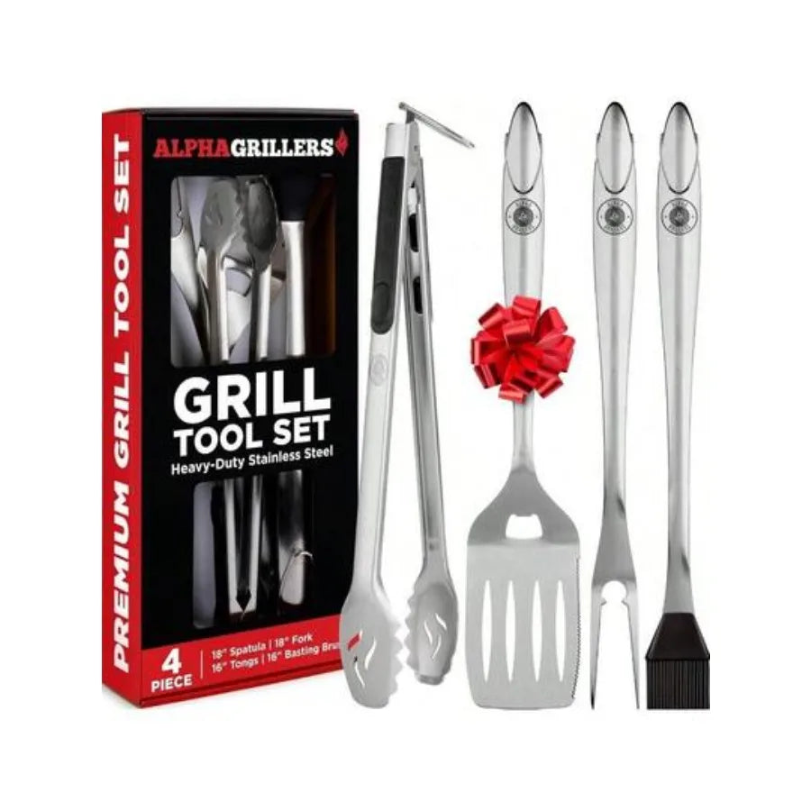 Grill Tools Set With Spatula Fork Tongs Brush BBQ Accessories