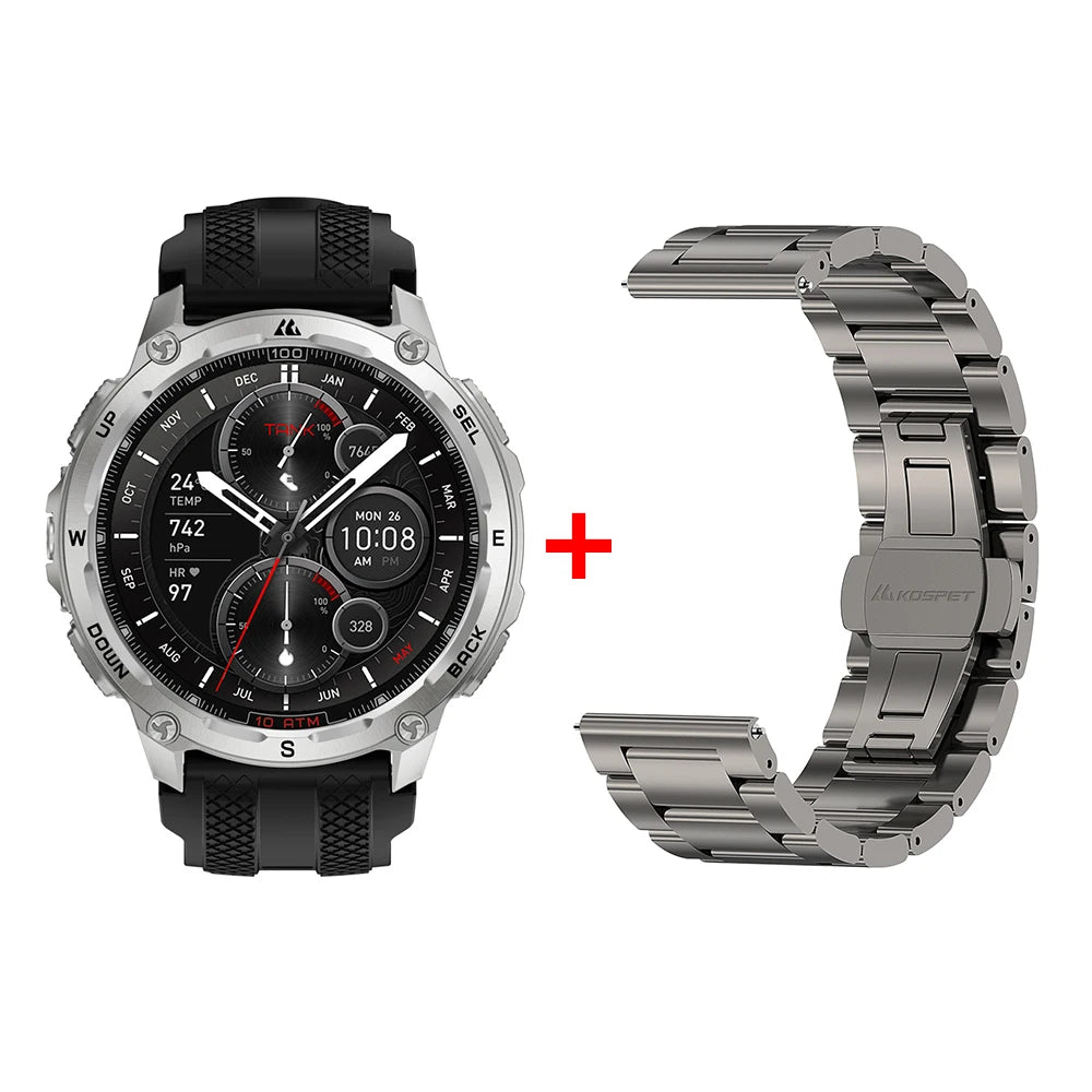 KOSPET Tank T4 Smart Watch For Men GPS Offline Maps - Arthur's Wellness Emporium