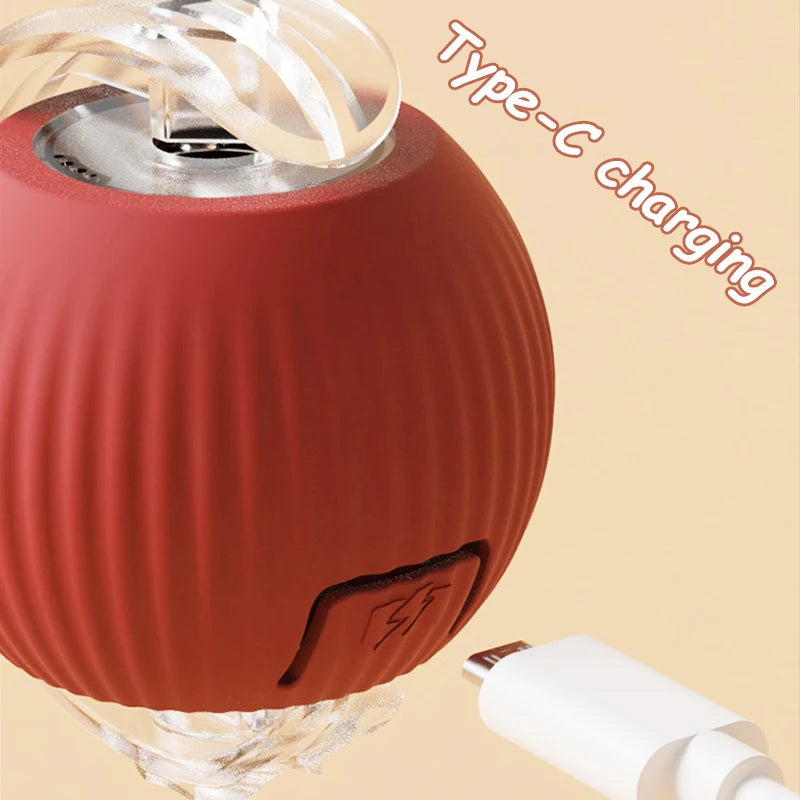 Cat Interactive Ball Toy Automatic Rolling Faux Tail Rechargeable - Arthur's Wellness Emporium