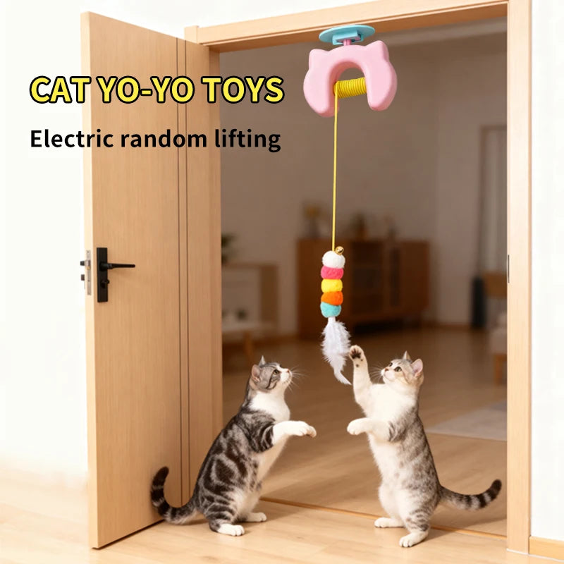Electric Cat Toy With Auto Swing Ropes and Feather Teaser - Arthur's Wellness Emporium