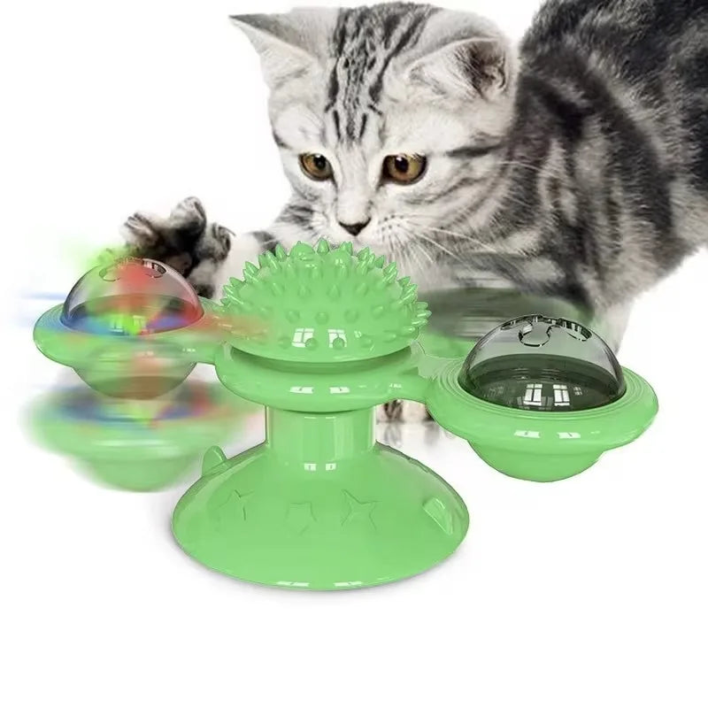 Windmill Interactive Cat Toy Puzzle Turntable for Cats and Kittens