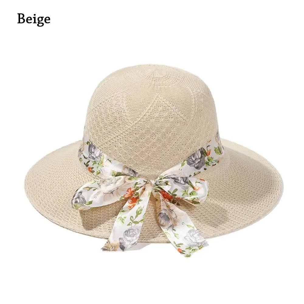 CN Zhejiang Summer Sun Hat Women Ribbon Fisherman Straw Hat