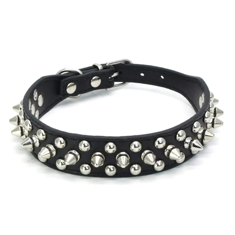 Quality Leather Dog Anti Bite Rivet Collar And Leash Set - Arthur's Wellness Emporium