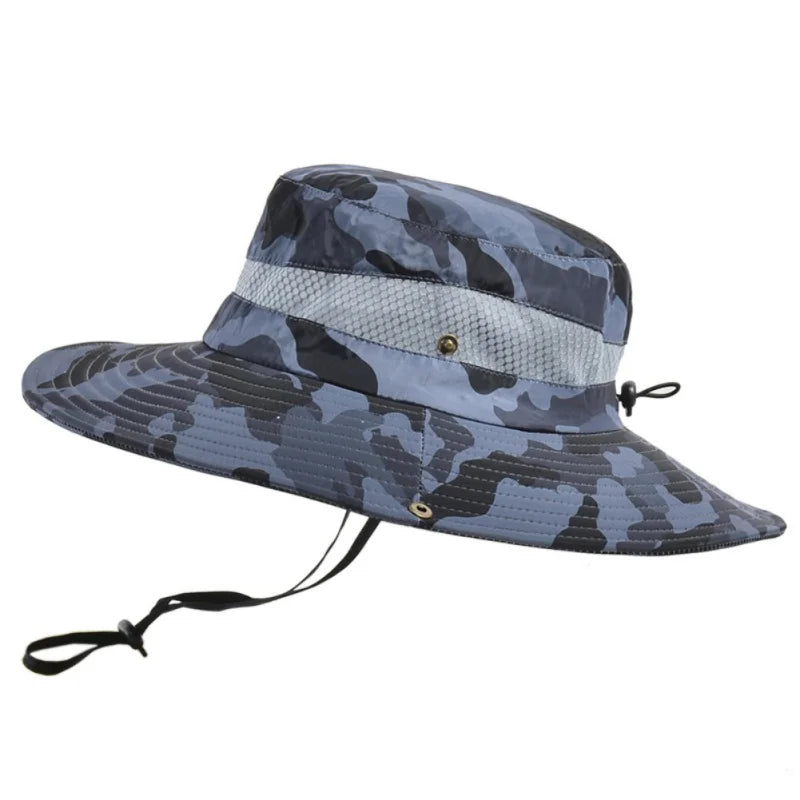 Men Foldable Bucket Hat Breathable Sun Protection Wide Brim - Arthur's Wellness Emporium