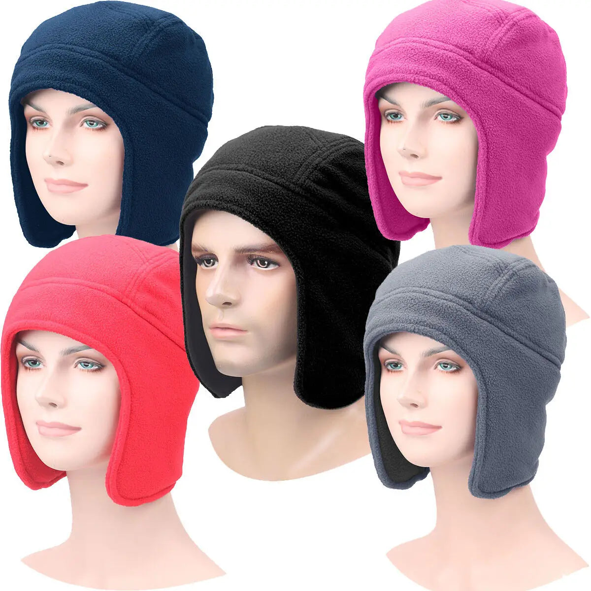 Unisex Skull Cap With Ear Flaps Windproof Fleece Beanie - Arthur's Wellness Emporium