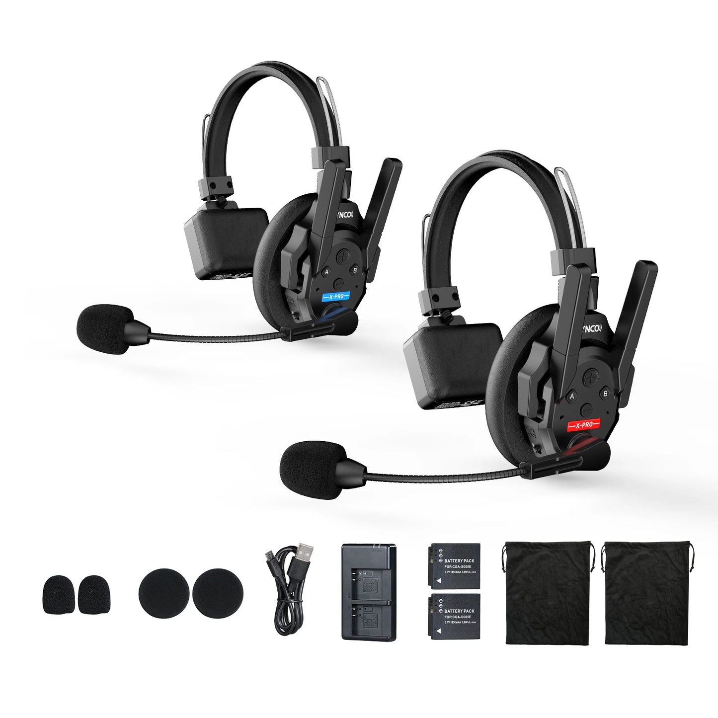 SYNCO XTALK XPRO5 Wireless Intercom Headset 2.4GHz Full Duplex - Arthur's Wellness Emporium