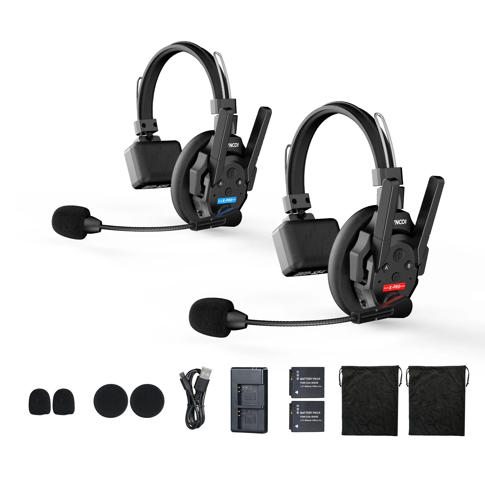 SYNCO XTALK XPRO5 Wireless Intercom Headset 2.4GHz Full Duplex - Arthur's Wellness Emporium