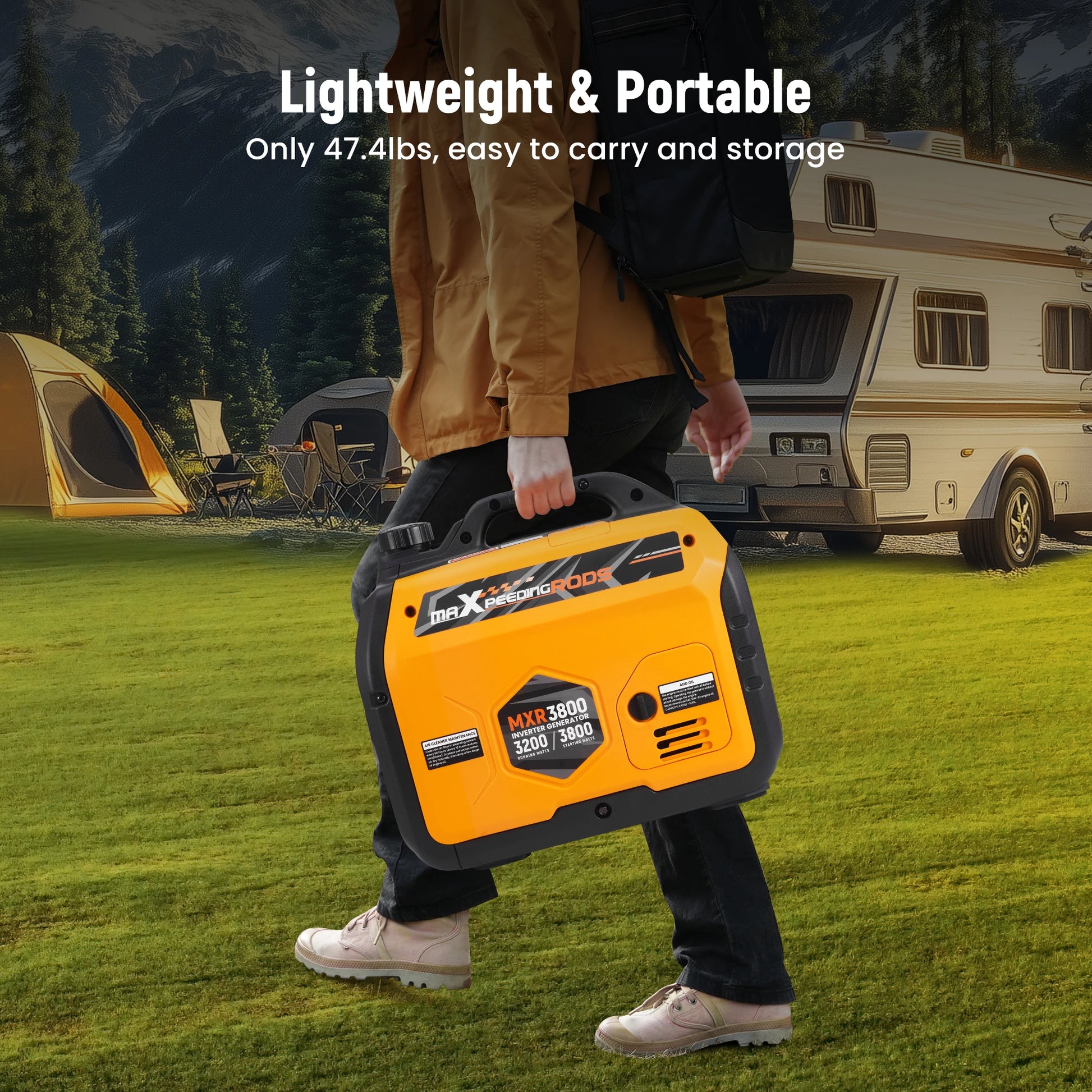 MXR 3800W Portable Gasoline Inverter Generator Quiet for Home RV - Arthur's Wellness Emporium