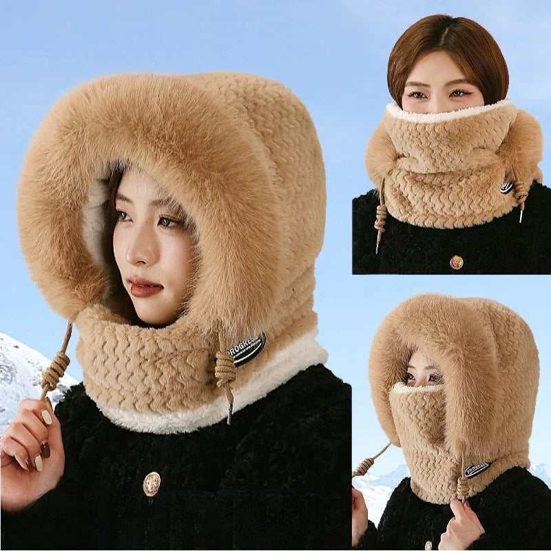 Female Lei Feng Winter Hat With Ear Protection Windproof Warm