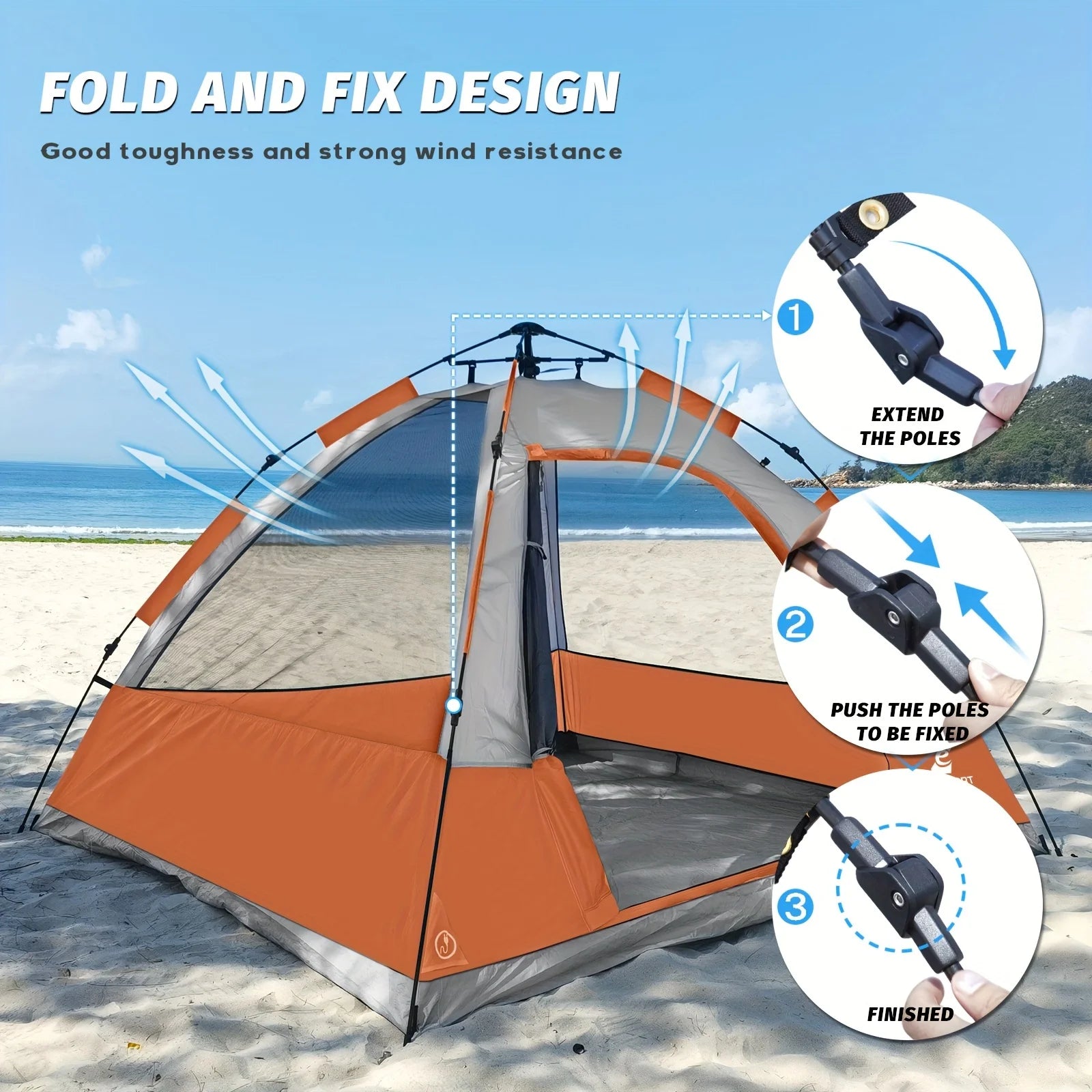 Unp Pop Up Instant Camping Tent Waterproof Windproof - Arthur's Wellness Emporium