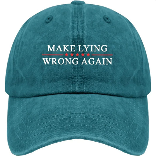 Make Lying Wrong Again Trendy Washed Baseball Cap