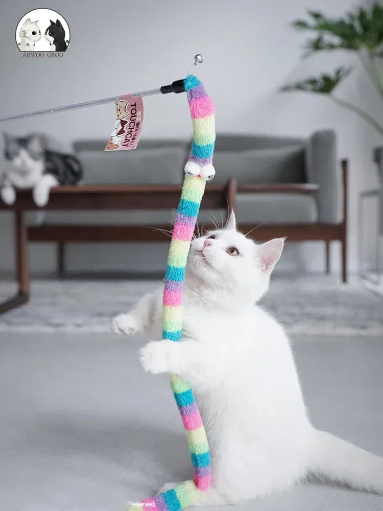 Cat Feather Teaser Wand Interactive Toy for Cats Accessory - Arthur's Wellness Emporium
