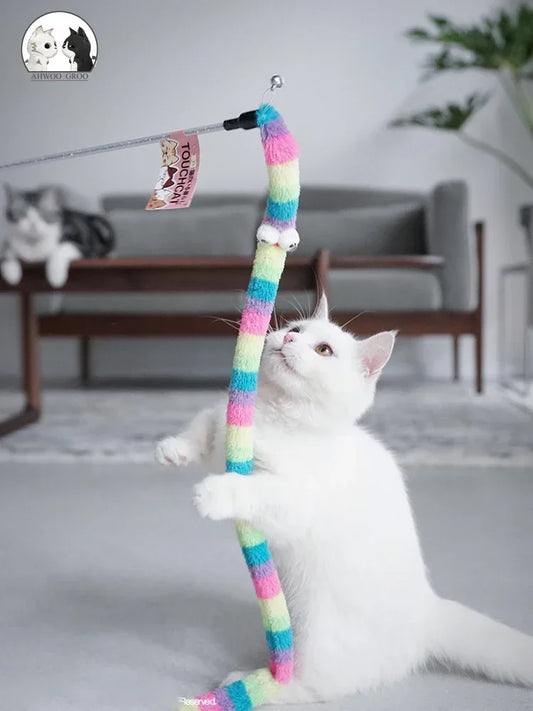 Cat Feather Teaser Wand Interactive Toy for Cats Accessory - Arthur's Wellness Emporium
