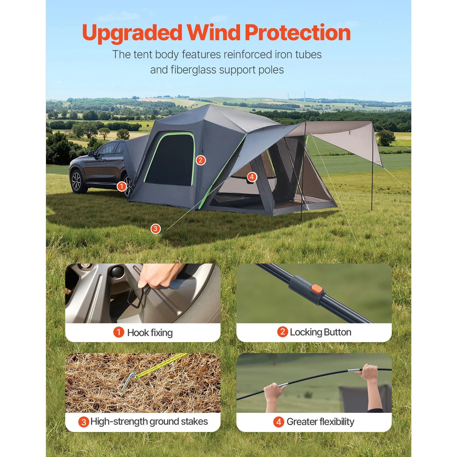SucceBuy SUV Tent For Camping Waterproof With Shade Awning - Arthur's Wellness Emporium