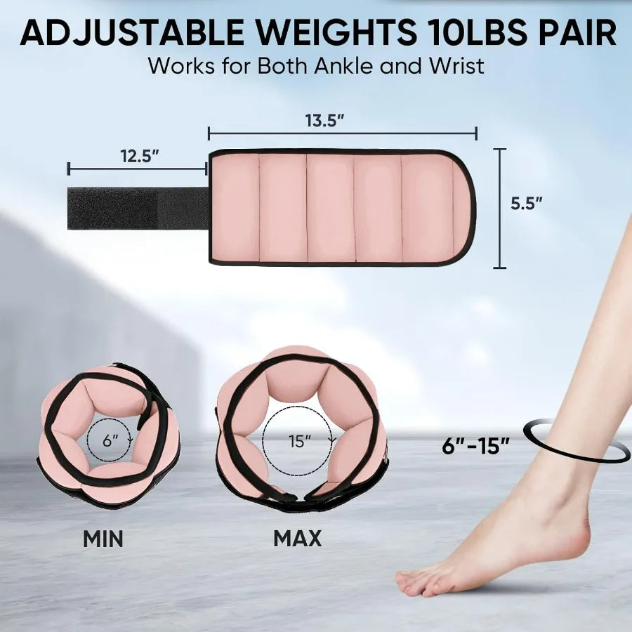 LISM Adjustable Ankle Weights Pair For Yoga And Running - Arthur's Wellness Emporium