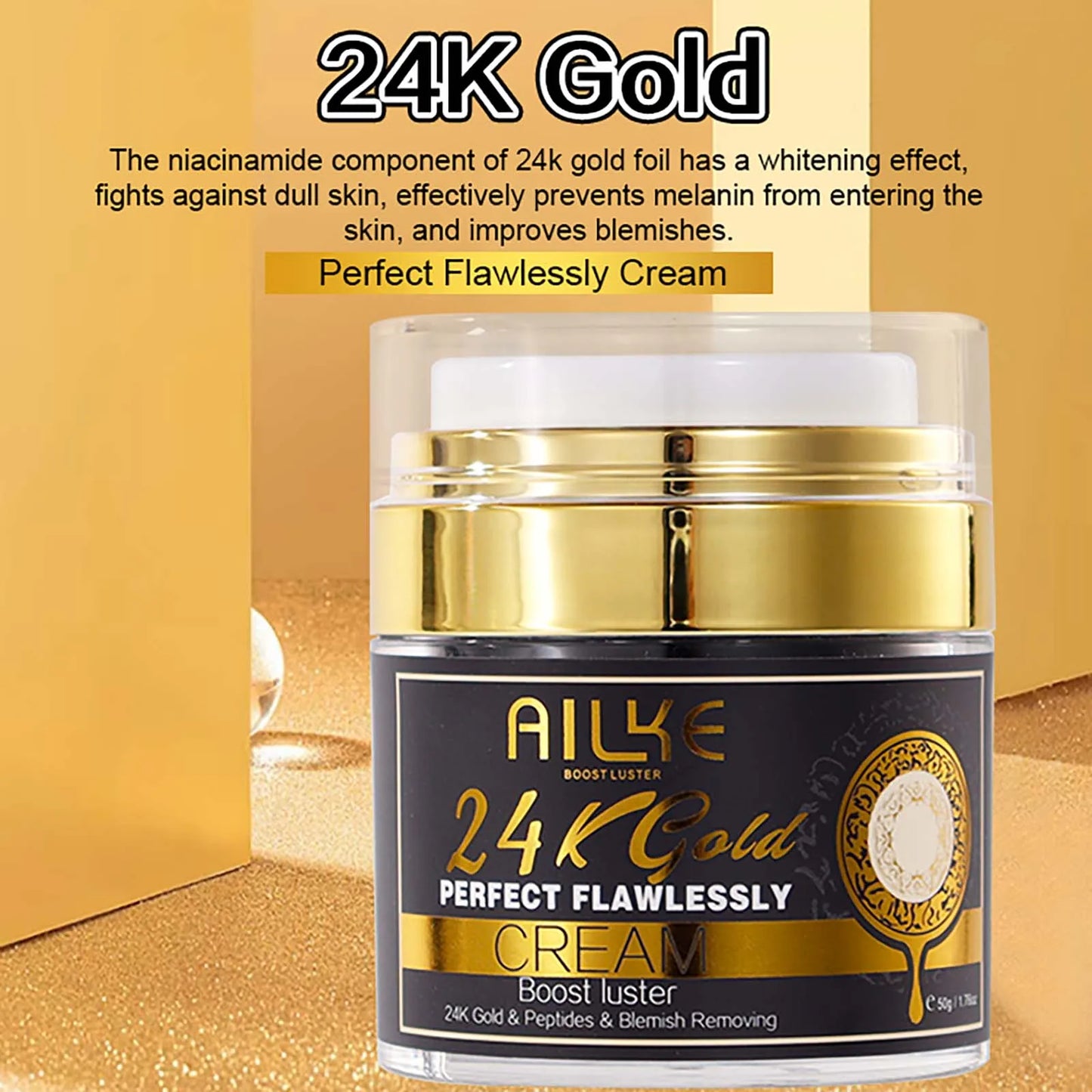 AILKE 24K Gold Flawless Skin Care Set Whitening Dark Spots