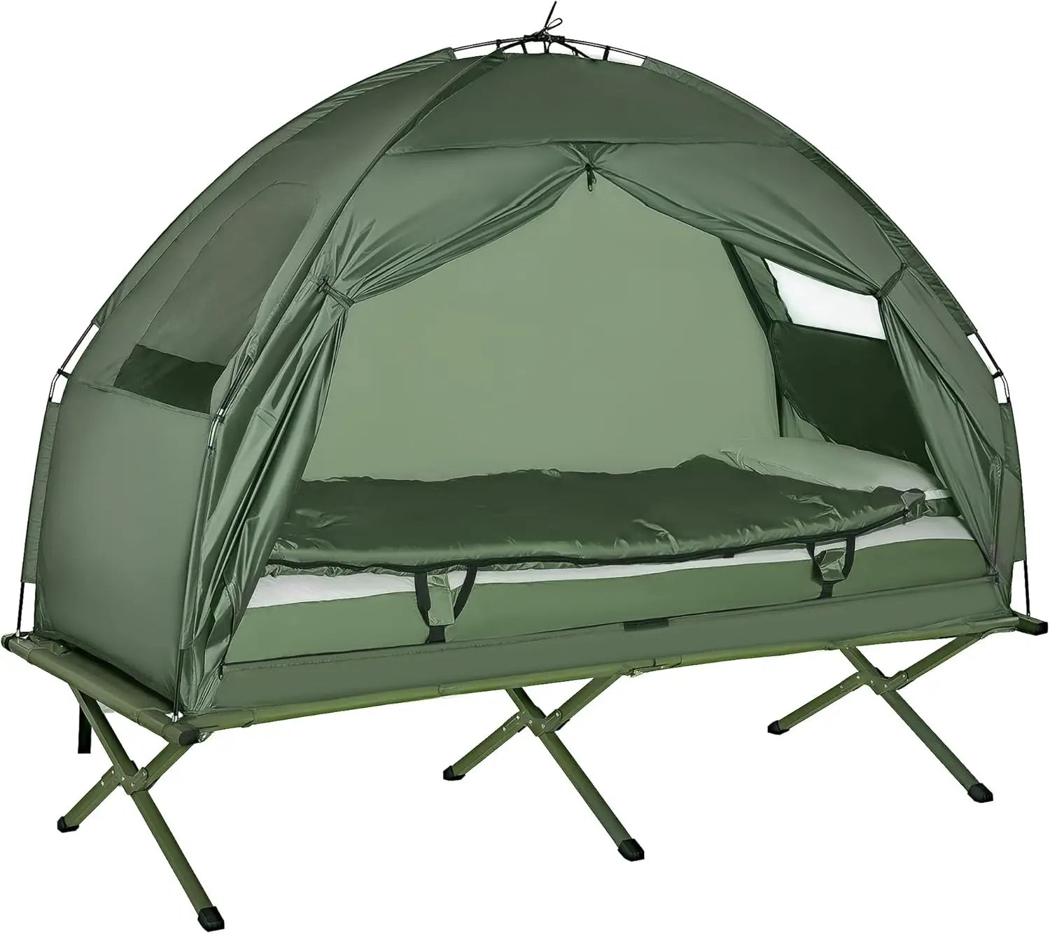 Six In One Folding Tent Cot With Mattress Pillow And Sleeping Bag - Arthur's Wellness Emporium