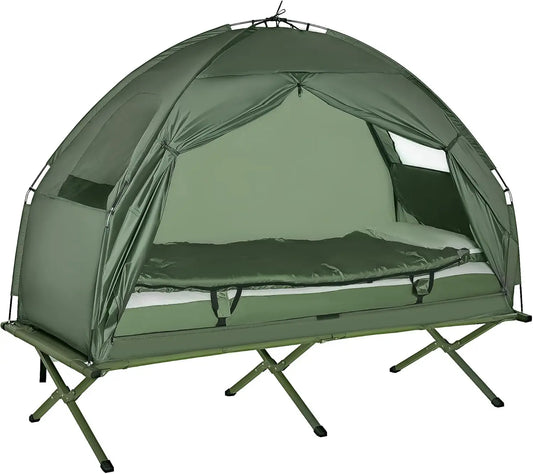 Six In One Folding Tent Cot With Mattress Pillow And Sleeping Bag - Arthur's Wellness Emporium