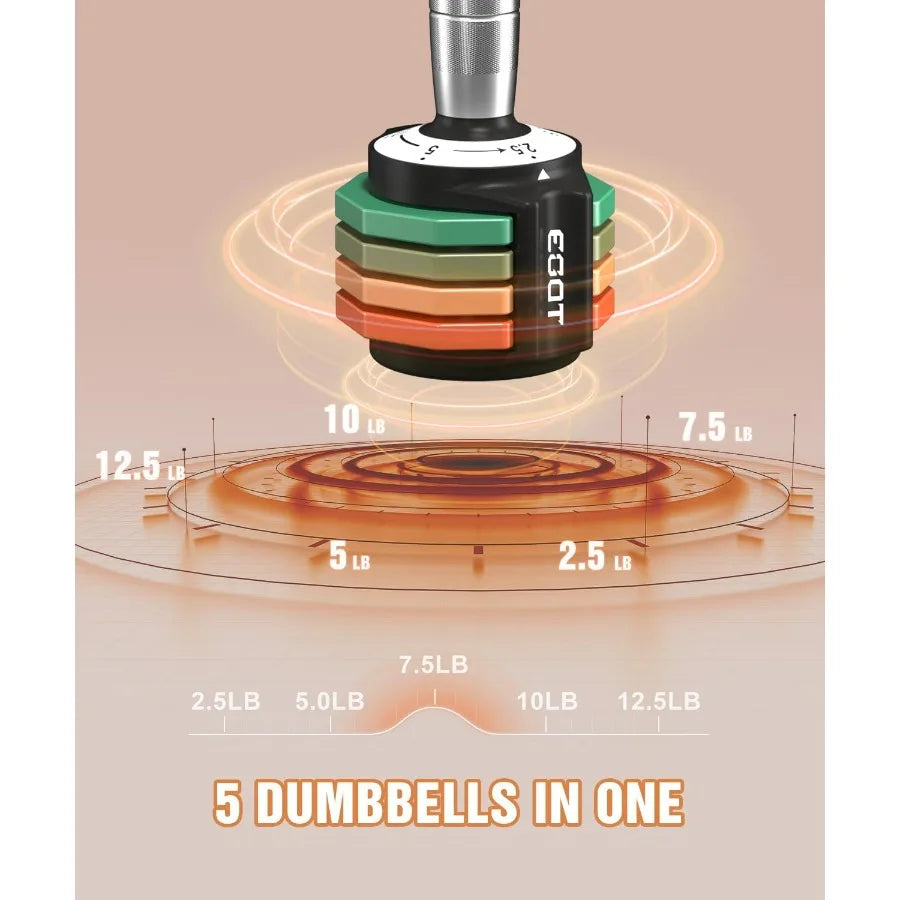 Adjustable Dumbbells Set With Anti-Slip Handle For Strength Training - Arthur's Wellness Emporium