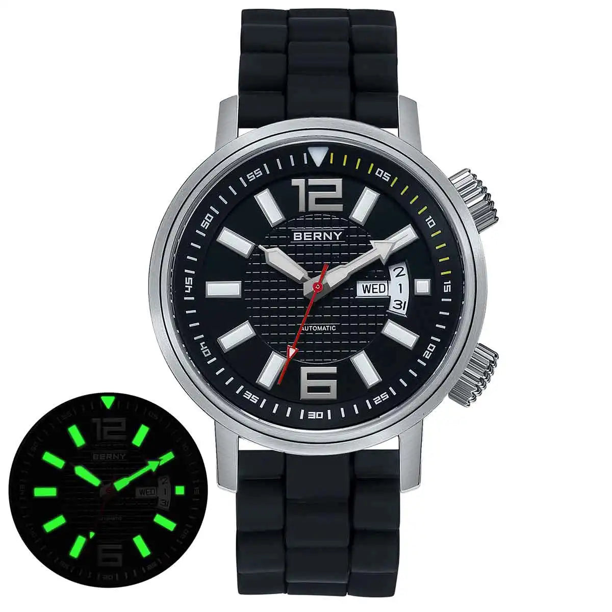 BERNY 20ATM Diver Automatic Watch For Men Self Winding - Arthur's Wellness Emporium