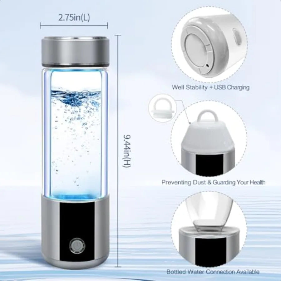 Portable Hydrogen Water Bottle Generator With SPE PEM Tech - Arthur's Wellness Emporium
