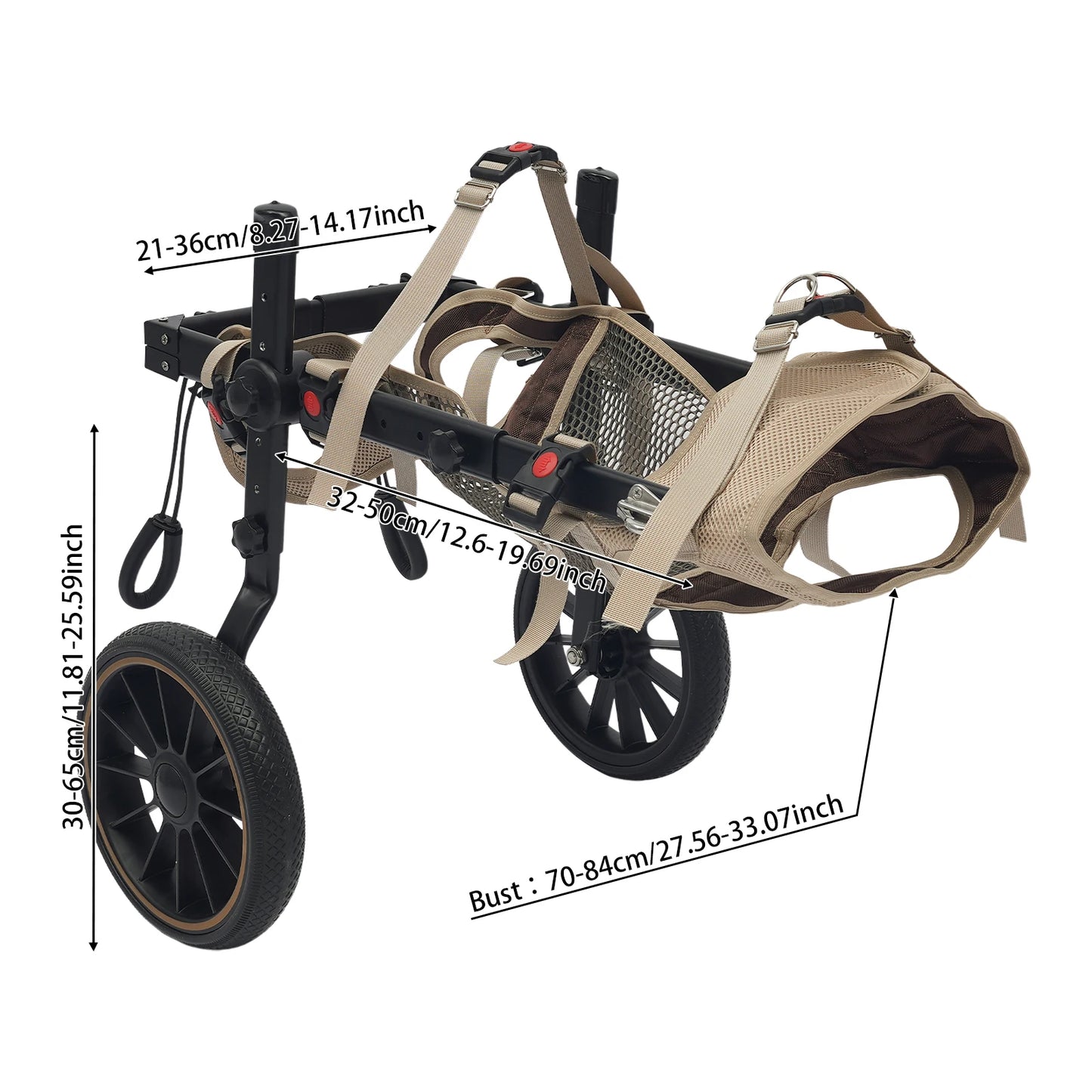 Adjustable Dog Wheelchair Hind Leg Walker Aluminum Alloy Rehab Cart