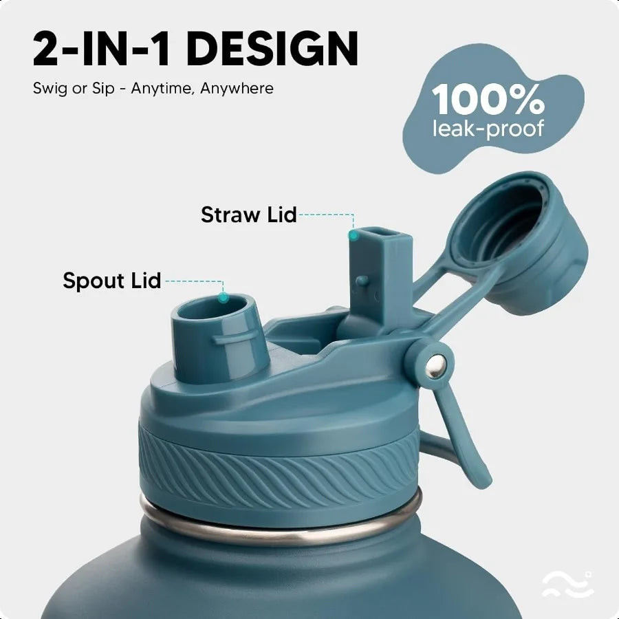 Insulated Water Bottle With Silicone Boot 2In1 Lid Pro - Arthur's Wellness Emporium